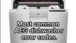 Most common AEG dishwasher Error  fault  failure  fehler codes [upl. by Enrobso]