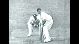 Finish of 1953 Ashes at the Oval plus post match interviews BBC TV varied sound quality [upl. by Esylle240]