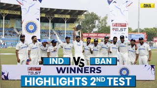 India Vs Bangladesh Highlights 2nd Test IND Beat BAN by 7 Wickets Wins Series By 20 Cricket News [upl. by Ffej357]