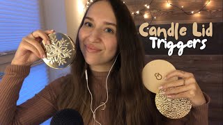 ASMR Tingly Candle Lid Triggers ✨ Tapping Textured Scratching Whispering Wood Sounds [upl. by Franzen]