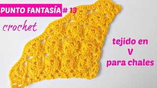 PUNTO FANTASIA CROCHET  13 en V PARA CHALES [upl. by Reine]