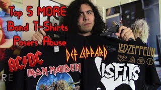 Top 5 MORE MetalRock Band TShirts Posers Wear [upl. by Aiuqram372]