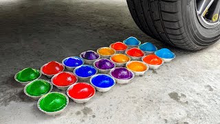 Crushing Crunchy amp Soft Things by Car EXPERIENCE Colorful jelly cups Vehicle toys [upl. by Ydoow]