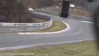 VLN Nürburgring Nordschleife horror Crash Jann Mardenborough 28032015 [upl. by Akenom]