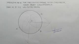 como HACER PASAR UNA CIRCUNFERENCIA por tres puntos dados no en línea rectaDIBUJAR CIRCUNFERENCIA [upl. by Gerta]