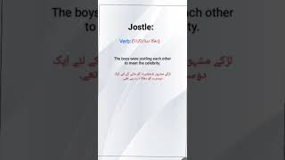 Jostle verbJostle meaning in Urdu Jostle sentence English grammar [upl. by Adnek]