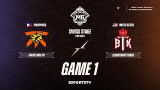 Fnatic ONIC PH vs BloodThirstyKings GAME 1 M6 World Championship  BTK vs FNOP ESPORTSTV [upl. by Arutek]