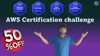 AWS Certification Challenge 50 off  AWS Certification discount  Cloud Computing In Telugu [upl. by Wallie]