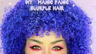 HOW TO DYE CURLY HAIR ♥ BLUE amp PURPLE ♥ DIY [upl. by Silirama]