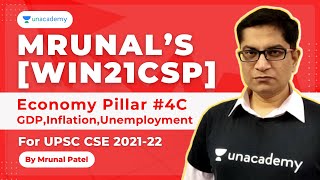 Mrunals Win21CSP Economy Pillar 4C  GDP Inflation Unemployment  By Mrunal Patel UPSC [upl. by Madel]