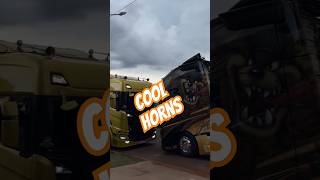 Trucks are messing around 🤪 trucking lkw camion fahrer automobile horn volvotrucks scania [upl. by Nniuq]