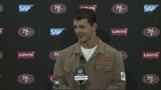 49ers Brock Purdy reacts to win vs Patriots [upl. by Zweig]