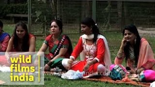 Ladies gather for Karva Chauth at a park in Delhi [upl. by Corney50]