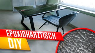 Epoxidharz Tisch mit Glut Beleuchtung Holztisch DIY [upl. by Atilef]