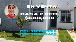 Casa económica en venta 680000 de 2 recámaras en zona sur de la ciudad de Colima [upl. by Ennaylime]