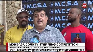 Mombasa County Swimming I Stephen Ndegwa sets new record [upl. by Azalea]