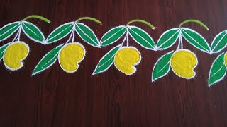 Ugadi special border rangoli only 3 dots [upl. by Adnomal]