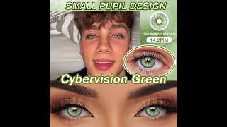 Small Pupil Contact Lens for Dark Brown Eyes  Coleyes Green Colored Lens Review Cybervision Green [upl. by Norek435]