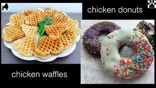 CHICKEN DONUTS WAFFLES DOG TREATS with Charliscraftykitchen  DIY Dog Food by Cooking For Dogs [upl. by Aicenav]