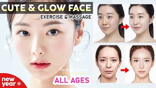 💖 Teenagers amp All Ages  Beautiful amp Cute Face Exercises and Glowing Skin Face Massage [upl. by Nowaj]