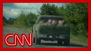 Ukrainian truck seen transporting blindfolded soldiers [upl. by Grannie]