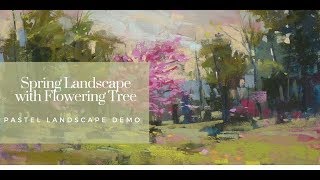 Painting a Spring Landscape in Pastel [upl. by Landing9]