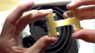 Genuine Hermes H Buckle Belt Kit  Unboxing Gold on BlkChoc [upl. by Aitenev]