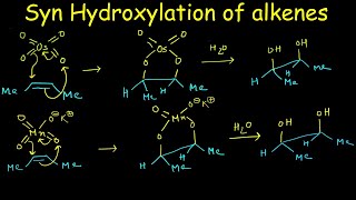 Syn hydroxylation of alkenes  Syn dihydroxylation of alkenes using OsO4 and KMnO4 with mechanism [upl. by Hovey]