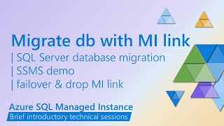 Demo of a database migration from SQL Server to SQL MI with Azure SQL Managed Instance link feature [upl. by Ettelrac]