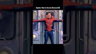 The Power of SpiderMan Stopping a Train at Full Speed🔥 marvel spiderman shorts [upl. by Gennie791]