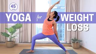 Yoga for Weight Loss  45 mins Full Body Yoga Workout to Detoxify Build Strength and Lose Weight [upl. by Ocirnor]