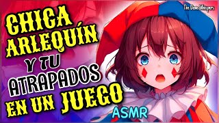 Cuidare de ti 🎪CHICA ARLEQUÍN y tu están ATRAPADOS en un juego digital ASMR Roleplay Anime [upl. by Akcinat]