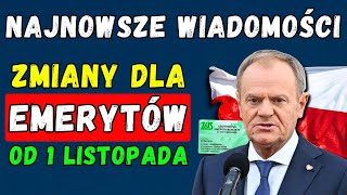 🚨PILNIE Emerytury 👉 Zmiany od 1 listopada 2024 roku Terminy i kwoty wypłat 💰 Nowości dla emerytów [upl. by Askari742]