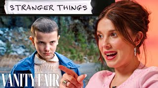 Millie Bobby Brown Rewatches Stranger Things Greys Anatomy Damsel amp More  Vanity Fair [upl. by Nylisoj]