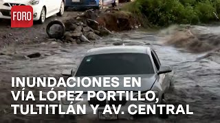 Fuerte lluvia con granizo inunda la avenida López Portillo en Coacalco Edomex  Las Noticias [upl. by Favian859]