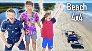 American Familys FIRST time 4x4 BEACH Driving Bribie Island Australia [upl. by Yzzo452]