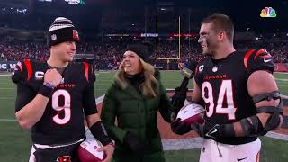 Joe Burrow and Sam Hubbard postgame interview after close win vs Ravens [upl. by Volnay]