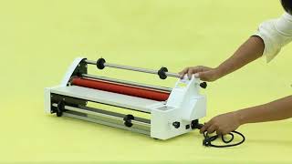 17’’ Hot Cold Roll Laminator SingleampDual Sided Laminating Machine [upl. by Imuy]