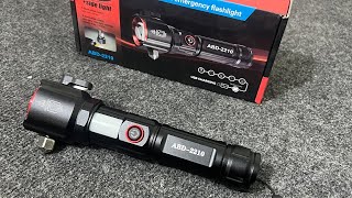 Rechargeable Multi Functional Emergency ABD 2210 Torch 6in1 Flashlight amp Power Bank  2KM Range [upl. by Eerihs]