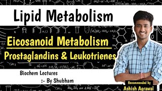 Eicosanoids  Prostaglandins amp Leukotrienes  Lipid Metabolism  Biochemistry Lectures [upl. by Nelda]