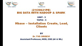 UNIT  5Hbase – Installation Create Load Clients [upl. by Belen110]