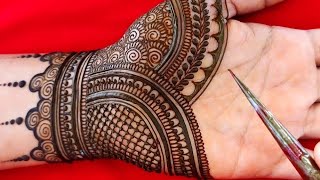 Easy bridal mehndi New Latest Dulhan wedding mehndi design Front Hand Bridal mehandi [upl. by Annawak]