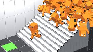 AI Learns to Use Stairs deep reinforcement learning [upl. by Lanza]