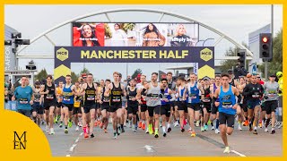 Manchester Half Marathon Amazing scenes as thousands take to streets [upl. by Ennail]