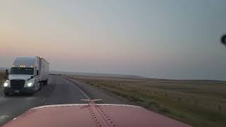 US 212 West from Belle Forche SD। Watching out for the Wildlife। peterbilt straightpipes [upl. by Robbins]