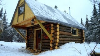 Cozy Log Cabin How I built it for less than 500 [upl. by Dnomaj]