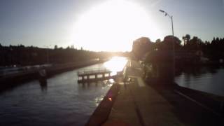 SR 520  Timelapse of girder delivery  West Approach Bridge North Project  Aug 2016 [upl. by Ecirtac538]