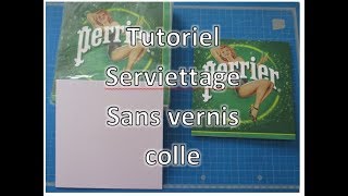 Scrapbooking Tutoriel serviettage sans vernis colle  Facile [upl. by Arty]