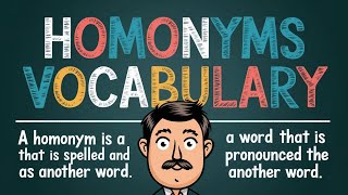 Homonyms vocabulary  Homonyms in English  Common Homophones Words and Vocabulary [upl. by Ynehteb]