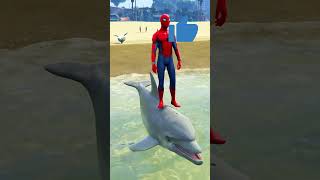 Dolphin Vs Shark Spider Man Vs Vemon shorts short gta5 [upl. by Llegna]